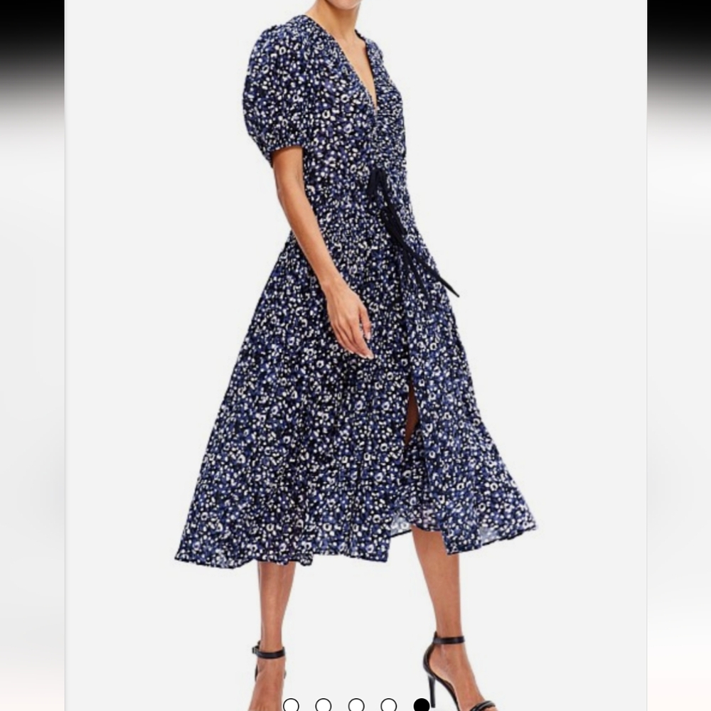 Ulla Johnson Kemala Dress size 0 Blue Floral Wrap Dress